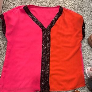 Colorful Women's Top with Sequin Detail